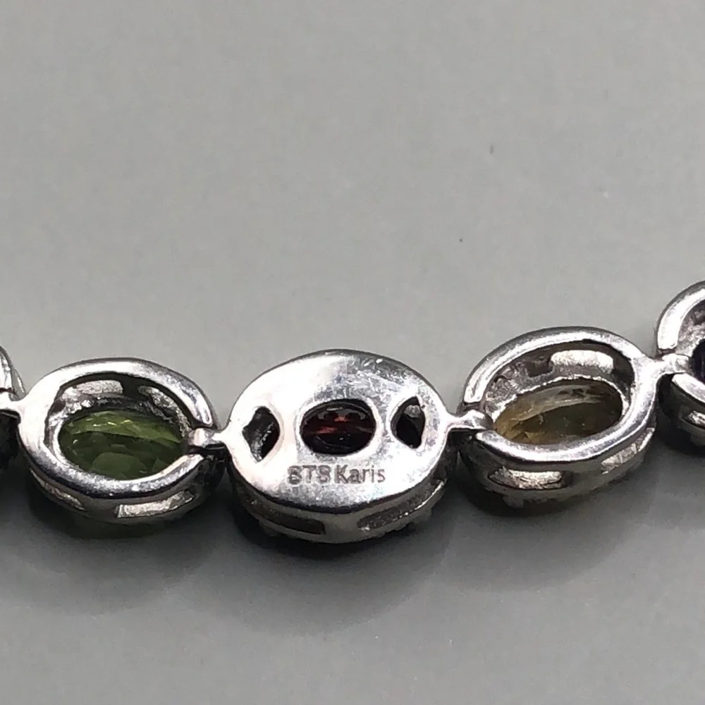 Sts karis bejeweled gemstone bolo adjustable bracelet minimalist or layer stack.